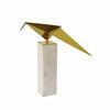 Komi Origami Bird Sculpture | White Marble Base | 13" Gold Steel