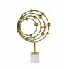 Lymi Celestial Galaxy Orbit Sculpture | White Marble Base | 21" Gold Steel
