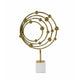 Lymi Celestial Galaxy Orbit Sculpture | White Marble Base | 21" Gold Steel