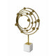 Lymi Celestial Galaxy Orbit Sculpture | White Marble Base | 21" Gold Steel