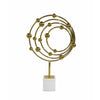 Lymi Celestial Galaxy Orbit Sculpture | White Marble Base | 21" Gold Steel
