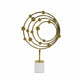 Lymi Celestial Galaxy Orbit Sculpture | White Marble Base | 21" Gold Steel