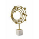 Lymi Celestial Galaxy Orbit Sculpture | White Marble Base | 18" Gold Steel