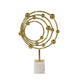 Lymi Celestial Galaxy Orbit Sculpture | White Marble Base | 18" Gold Steel