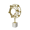 Lymi Celestial Galaxy Orbit Sculpture | White Marble Base | 18" Gold Steel
