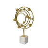 Lymi Celestial Galaxy Orbit Sculpture | White Marble Base | 18" Gold Steel