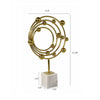 Lymi Celestial Galaxy Orbit Sculpture | White Marble Base | 18" Gold Steel
