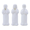 Decorative Wise Monk Sculptures Set of 3 | Matte White Resin Statue