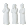 Decorative Wise Monk Sculptures Set of 3 | Matte White Resin Statue