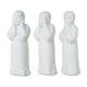 Decorative Wise Monk Sculptures Set of 3 | Matte White Resin Statue