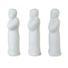 Decorative Wise Monk Sculptures Set of 3 | Matte White Resin Statue