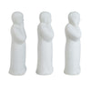 Decorative Wise Monk Sculptures Set of 3 | Matte White Resin Statue