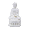 Meditating Buddha Statuette | Spiritual Accent Decor | 12" White Resin