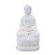 Meditating Buddha Statuette | Spiritual Accent Decor | 12" White Resin