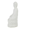 Meditating Buddha Statuette | Spiritual Accent Decor | 12" White Resin
