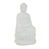 Meditating Buddha Statuette | Spiritual Accent Decor | 12" White Resin