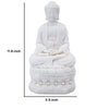 Meditating Buddha Statuette | Spiritual Accent Decor | 12" White Resin
