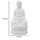 Meditating Buddha Statuette | Spiritual Accent Decor | 12" White Resin