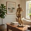 Decorative Classic David Statuette | 14" Tabletop Antique Gold Polyresin