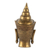 Pilu Buddha Head Sculpture | Meditative Tabletop Decor | 14" Bronze