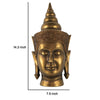 Pilu Buddha Head Sculpture | Meditative Tabletop Decor | 14" Bronze