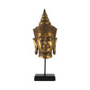 Pilu Buddha Head Statuette on Stand | Spiritual Decor | 20" Bronze