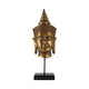 Pilu Buddha Head Statuette on Stand | Spiritual Decor | 20" Bronze