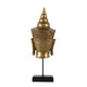 Pilu Buddha Head Statuette on Stand | Spiritual Decor | 20" Bronze