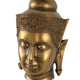 Pilu Buddha Head Statuette on Stand | Spiritual Decor | 20" Bronze