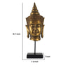 Pilu Buddha Head Statuette on Stand | Spiritual Decor | 20" Bronze