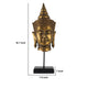 Pilu Buddha Head Statuette on Stand | Spiritual Decor | 20" Bronze
