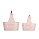 Limu Storage Basket Set of 2 | Gold Handles | Light Pink Merry Christmas