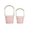 Limu Storage Basket Set of 2 | Gold Handles | Light Pink Merry Christmas