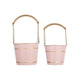 Limu Storage Basket Set of 2 | Gold Handles | Light Pink Merry Christmas