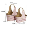 Limu Storage Basket Set of 2 | Gold Handles | Light Pink Merry Christmas