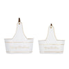Limu Storage Basket Set of 2 | Gold Handles | White Merry Christmas