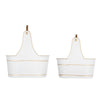 Limu Storage Basket Set of 2 | Gold Handles | White Merry Christmas