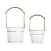 Limu Storage Basket Set of 2 | Gold Handles | White Merry Christmas