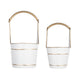 Limu Storage Basket Set of 2 | Gold Handles | White Merry Christmas