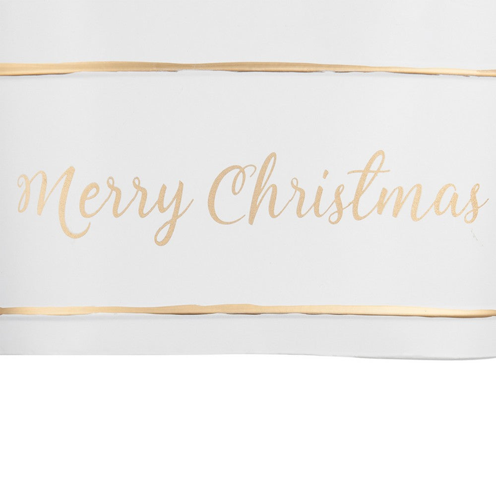 Limu Storage Basket Set of 2 | Gold Handles | White Merry Christmas