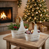 Limu Storage Basket Set of 2 | Gold Handles | White Merry Christmas