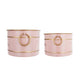 Limu Baskets Set of 2 | Gold Trim | Oval Pink Iron Merry Christmas