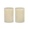 Jomi Unscented Soy Wax Pillar Candles Set of 2 | Classic Ivory Finish