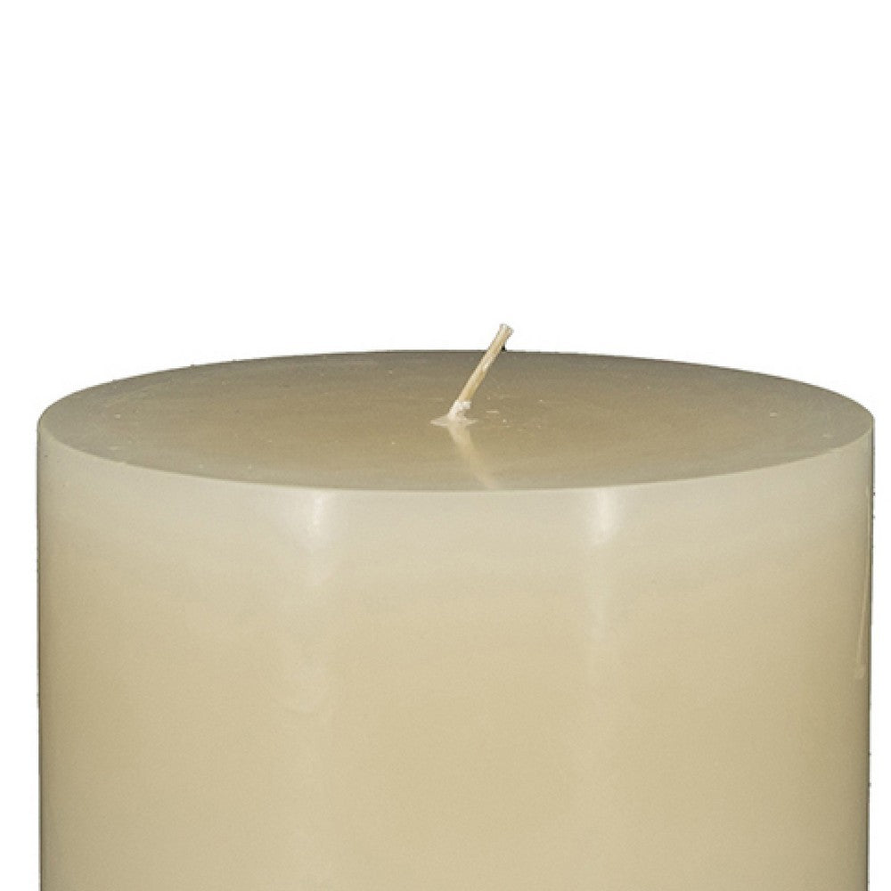 Jomi Unscented Soy Wax Pillar Candles Set of 2 | Classic Ivory Finish