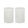 Jomi Unscented Soy Wax Pillar Candles Set of 2 | Classic White Finish