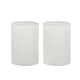 Jomi Unscented Soy Wax Pillar Candles Set of 2 | Classic White Finish