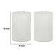 Jomi Unscented Soy Wax Pillar Candles Set of 2 | Classic White Finish