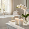 Jomi Unscented Soy Wax Pillar Candles Set of 2 | Classic White Finish