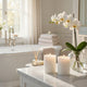 Jomi Unscented Soy Wax Pillar Candles Set of 2 | Classic White Finish