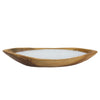 Minc Soy Wax Candle with 4 Wick | 16" Boat Shaped Brown Teak Wood